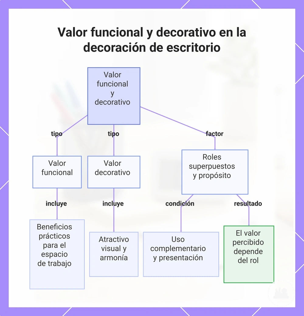 Valor funcional y decorativo en la decoración de escritorio