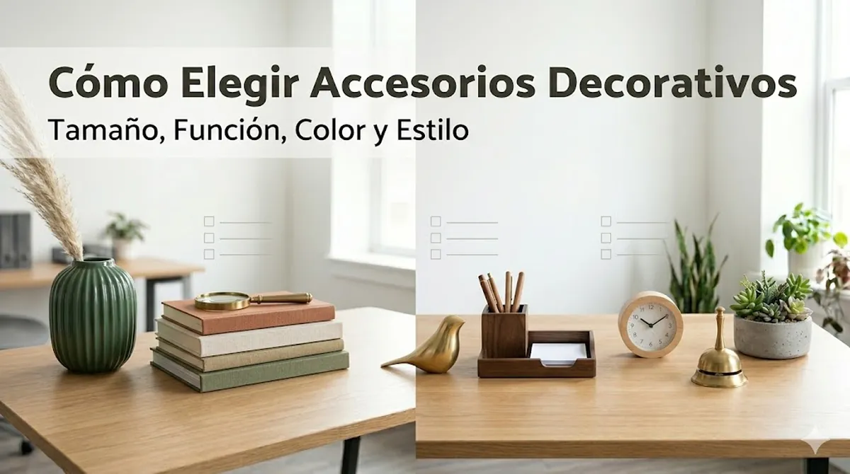 Accesorios decorativos para escritorio seleccionados por tamaño, función, color y estilo del espacio de trabajo
