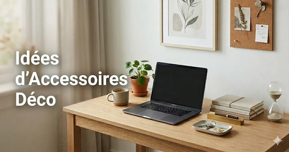 Idées d’accessoires déco de bureau présentées sur un espace de travail propre et organisé