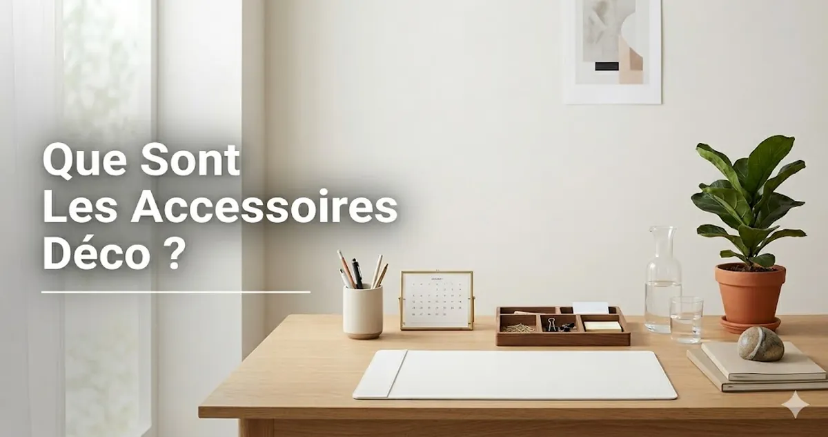 Accessoires déco de bureau courants, dont des organiseurs, plateaux, supports et objets décoratifs
