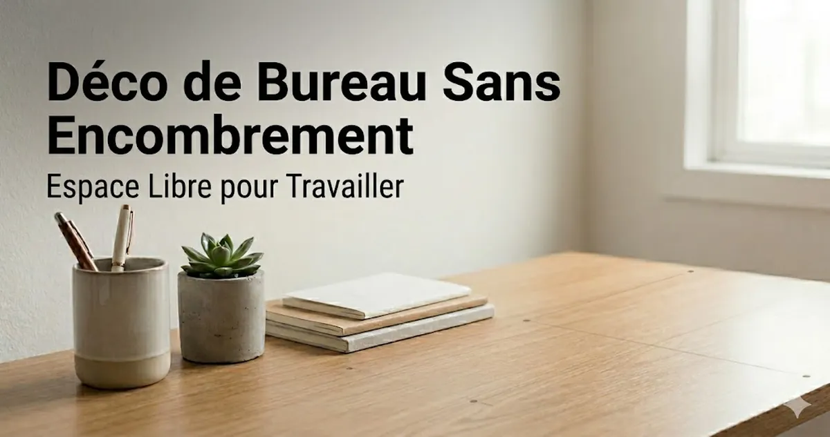 Accessoires déco de bureau sans encombrement placés avec assez d’espace libre pour travailler
