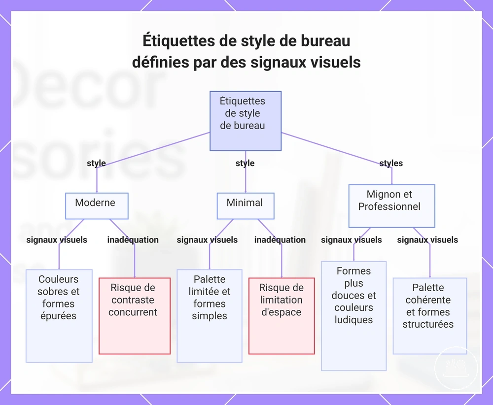 Étiquettes de style de bureau définies par des signaux visuels