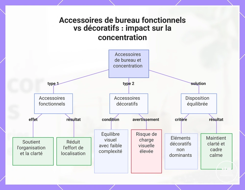Accessoires de bureau fonctionnels vs décoratifs : impact sur la concentration