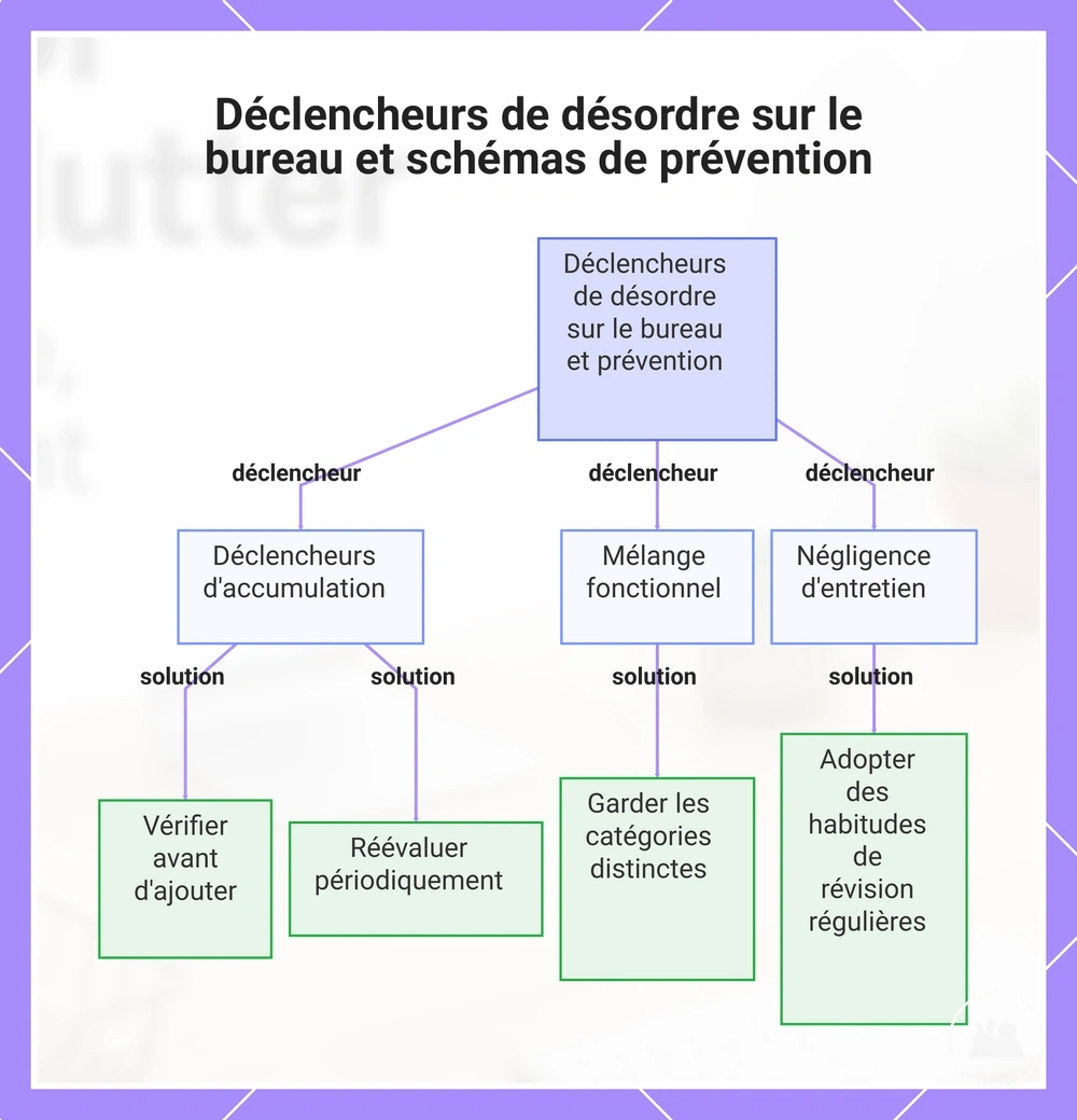 Déclencheurs de désordre sur le bureau et schémas de prévention