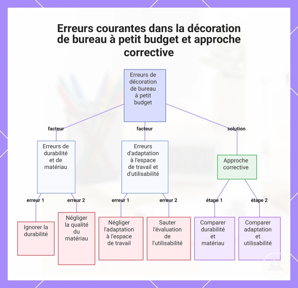 Erreurs courantes dans la décoration de bureau à petit budget et approche corrective