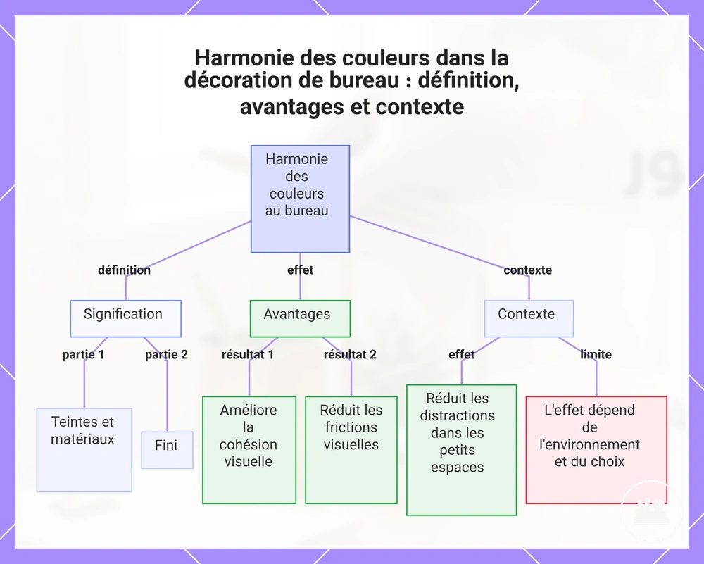 Harmonie des couleurs dans la décoration de bureau : définition, avantages et contexte
