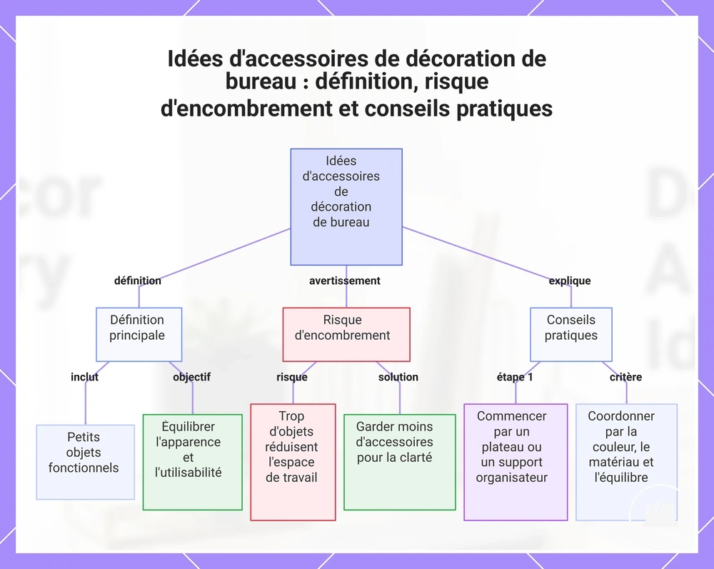 Idées d'accessoires de décoration de bureau : définition, risque d'encombrement et conseils pratiques
