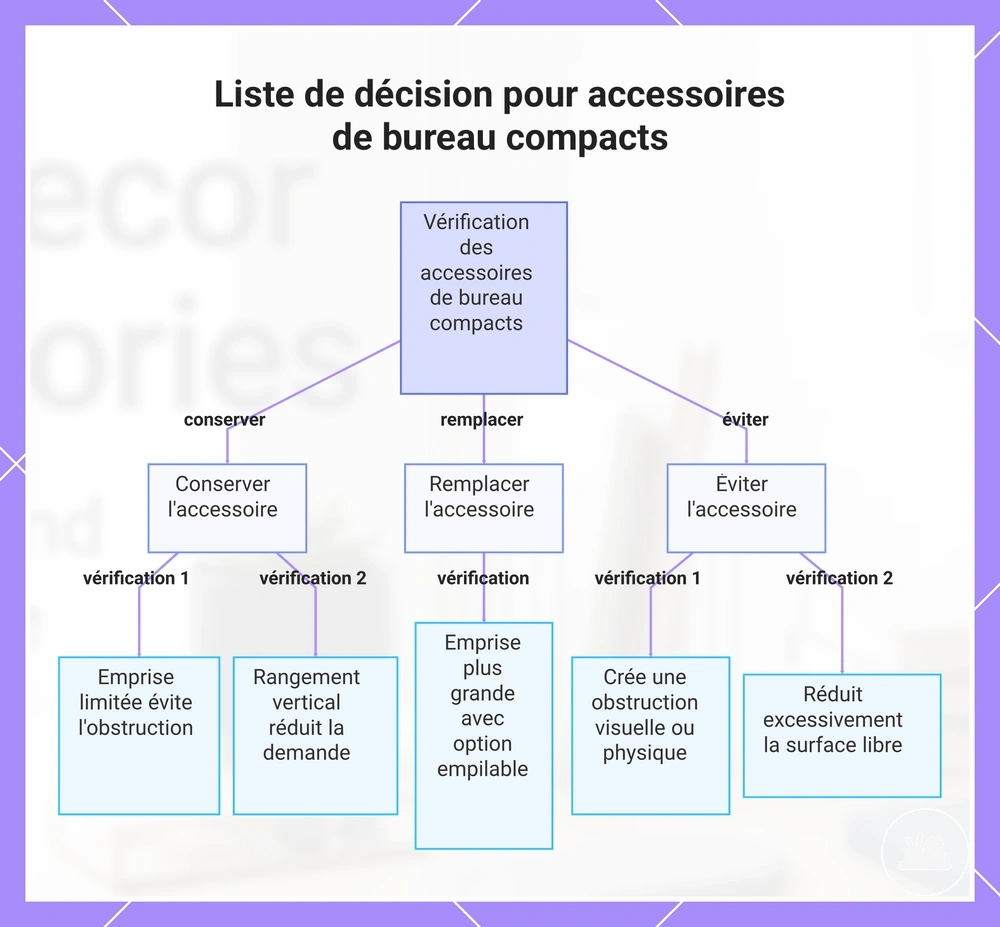 Liste de décision pour accessoires de bureau compacts