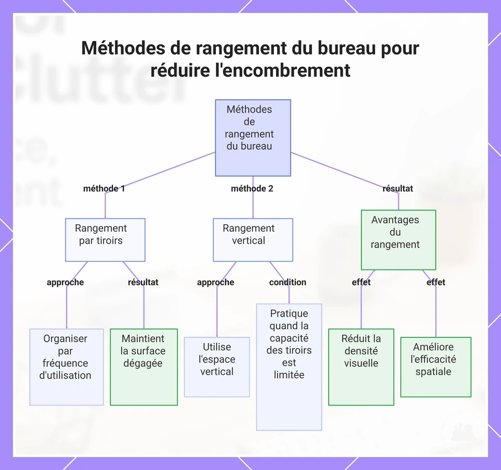 Méthodes de rangement du bureau pour réduire l'encombrement