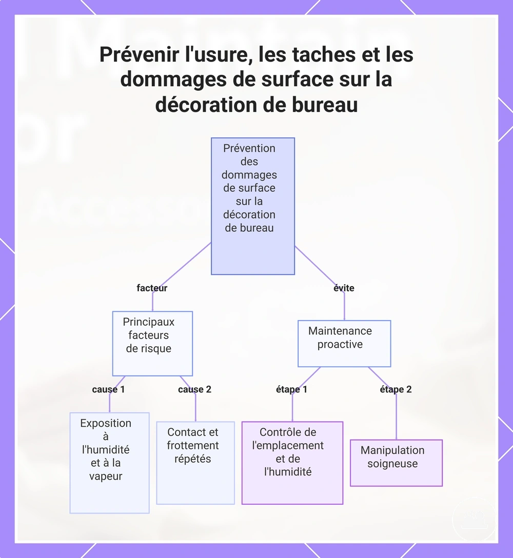 Prévenir l'usure, les taches et les dommages de surface sur la décoration de bureau