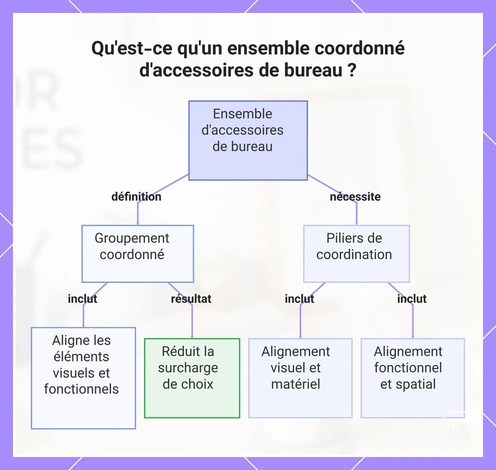 Qu'est-ce qu'un ensemble coordonné d'accessoires de bureau ?