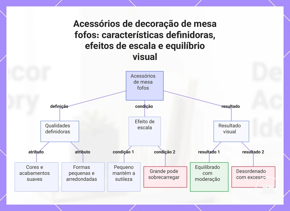 Acessórios de decoração de mesa fofos: características definidoras, efeitos de escala e equilíbrio visual