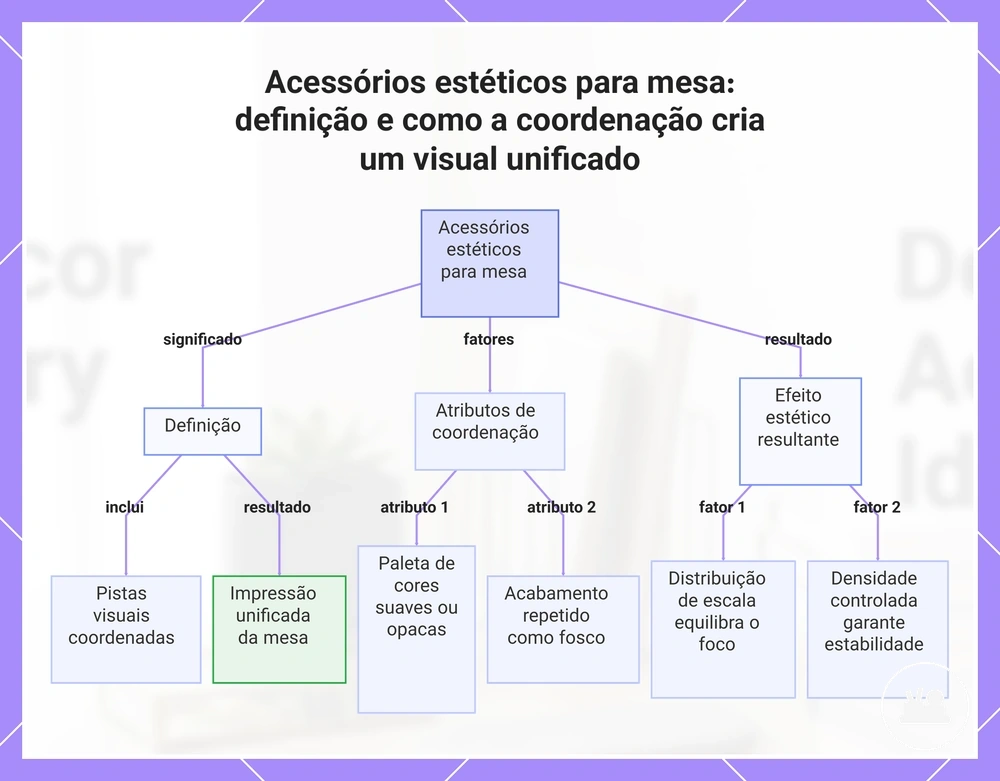 Acessórios estéticos para mesa: definição e como a coordenação cria um visual unificado