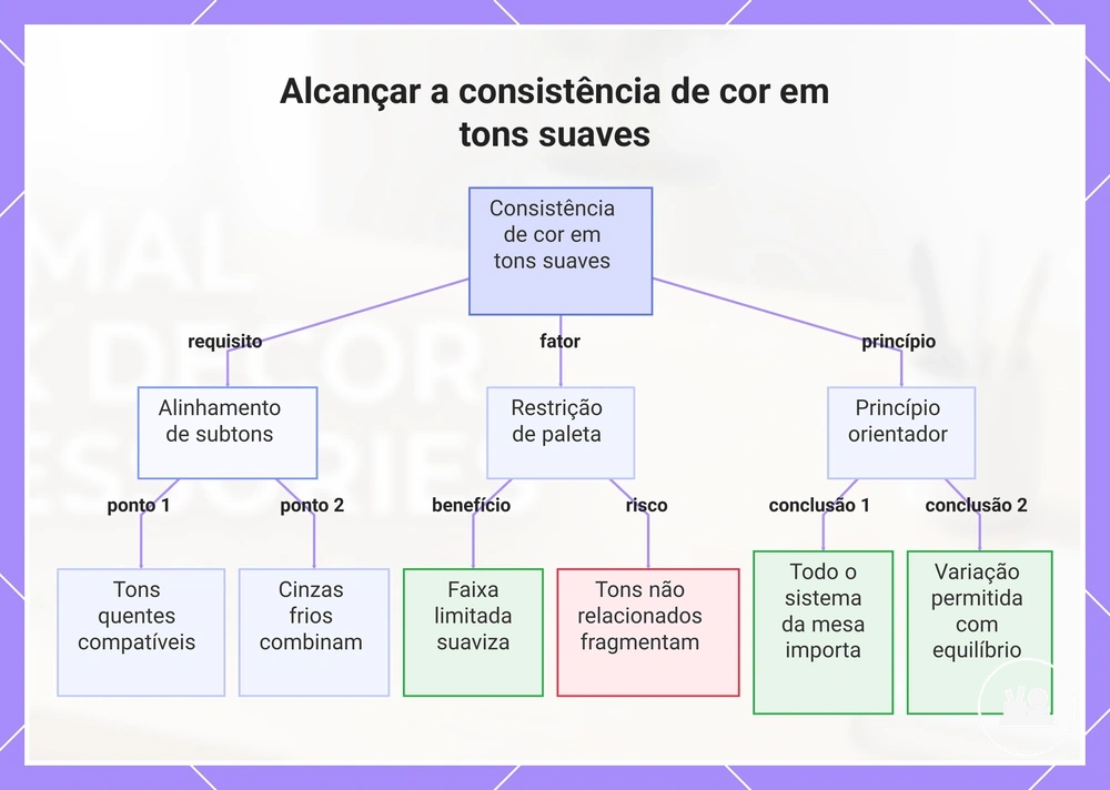 Alcançar a consistência de cor em tons suaves