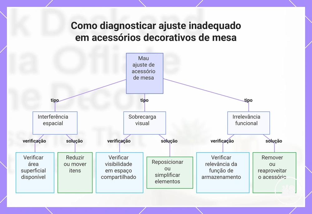 Como diagnosticar ajuste inadequado em acessórios decorativos de mesa
