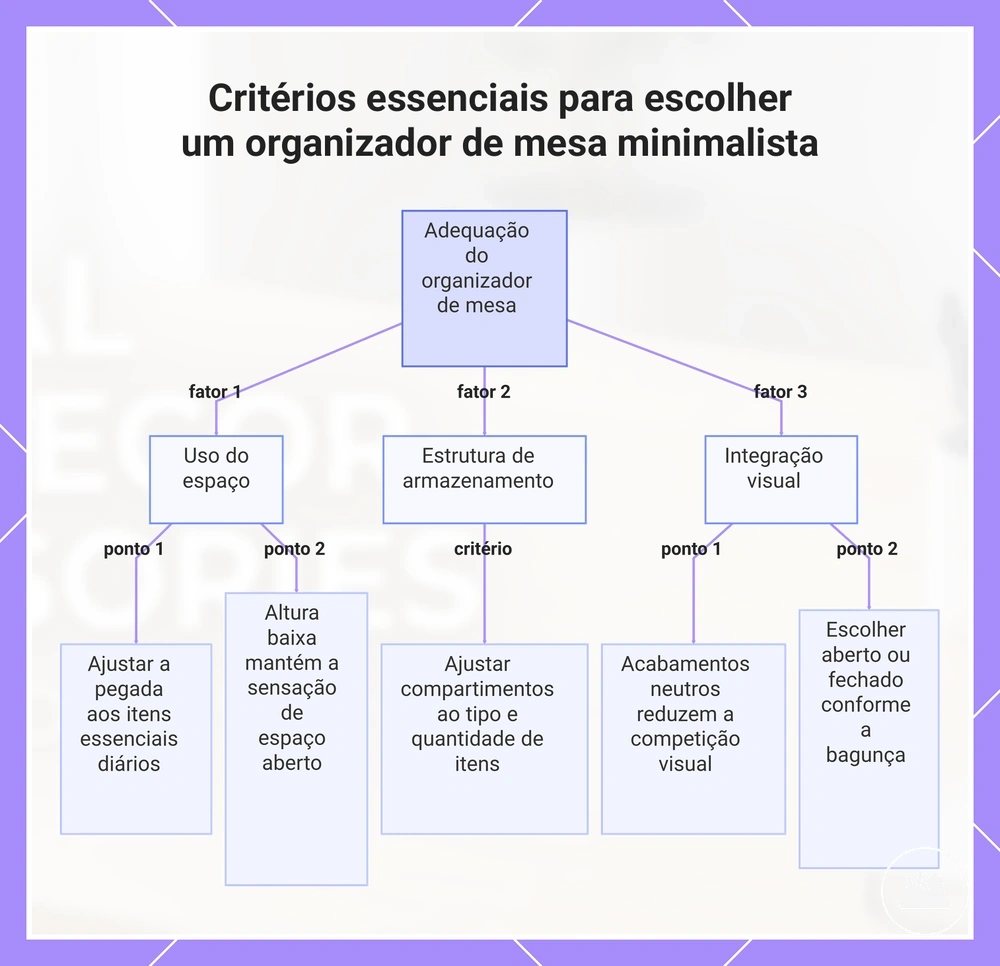 Critérios essenciais para escolher um organizador de mesa minimalista
