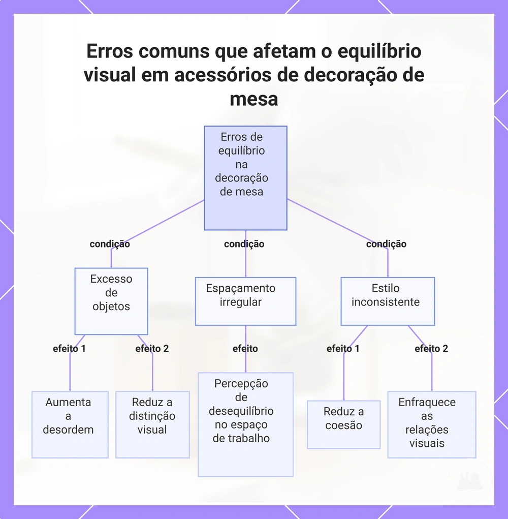 Erros comuns que afetam o equilíbrio visual em acessórios de decoração de mesa