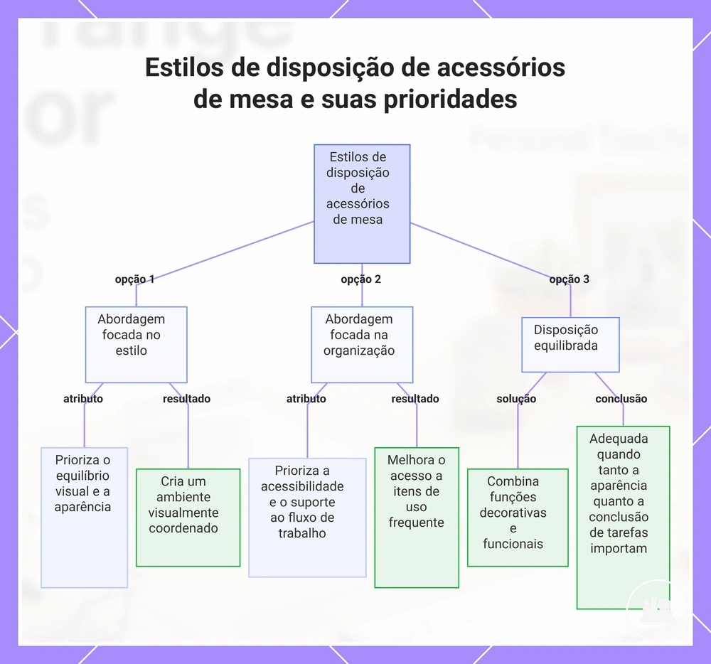 Estilos de disposição de acessórios de mesa e suas prioridades