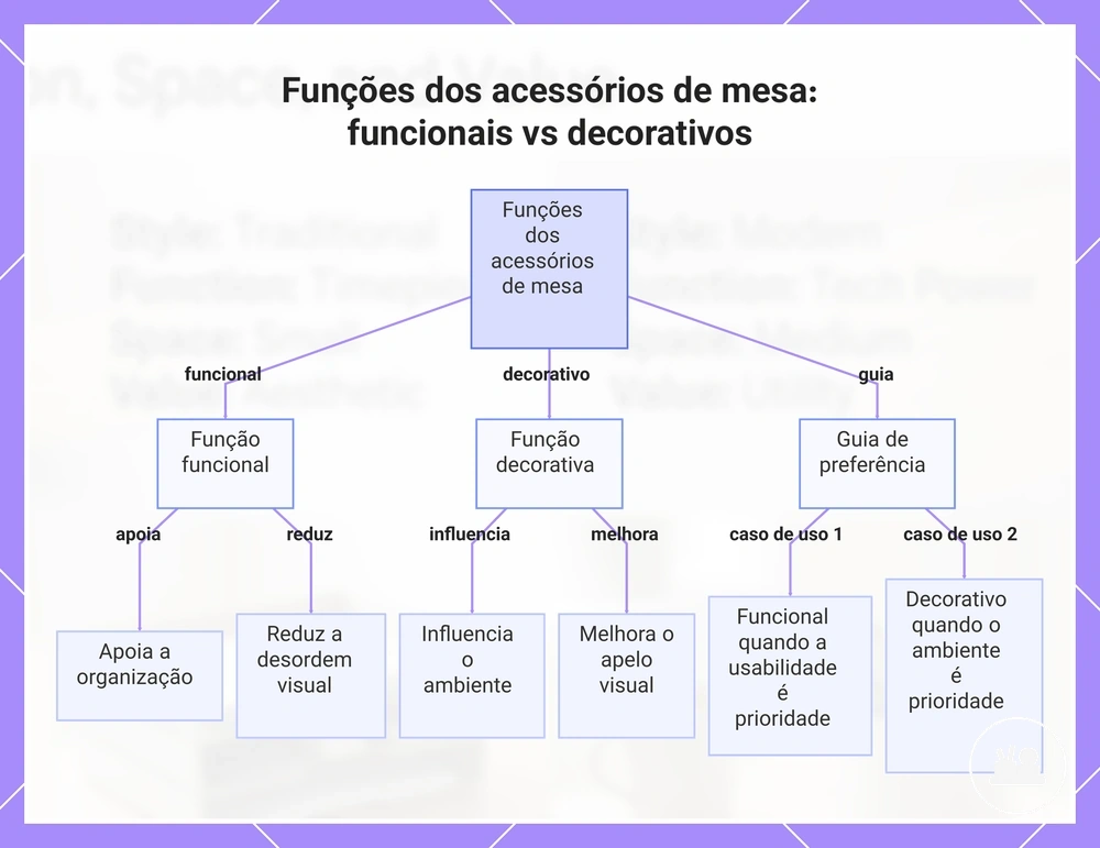 Funções dos acessórios de mesa: funcionais vs decorativos