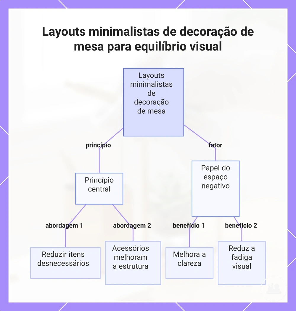 Layouts minimalistas de decoração de mesa para equilíbrio visual