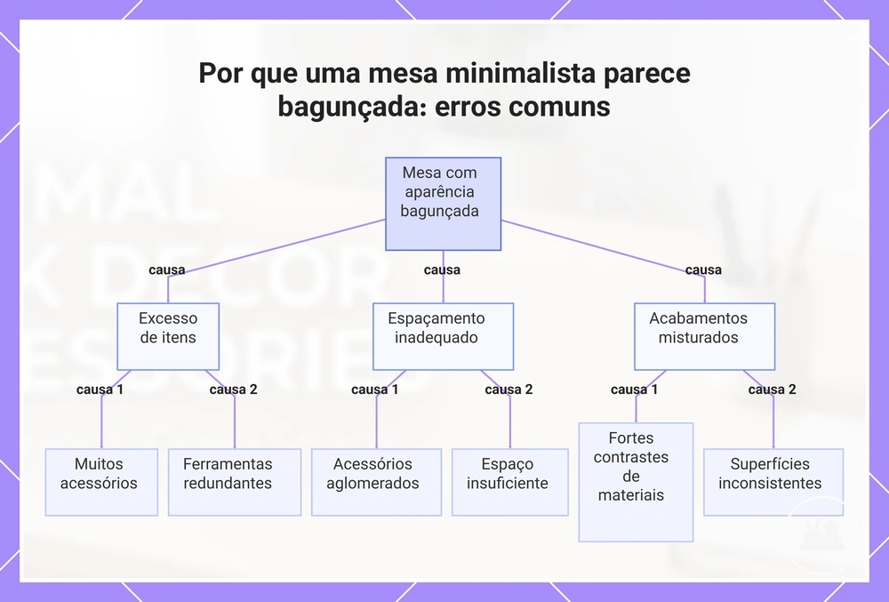 Por que uma mesa minimalista parece bagunçada: erros comuns