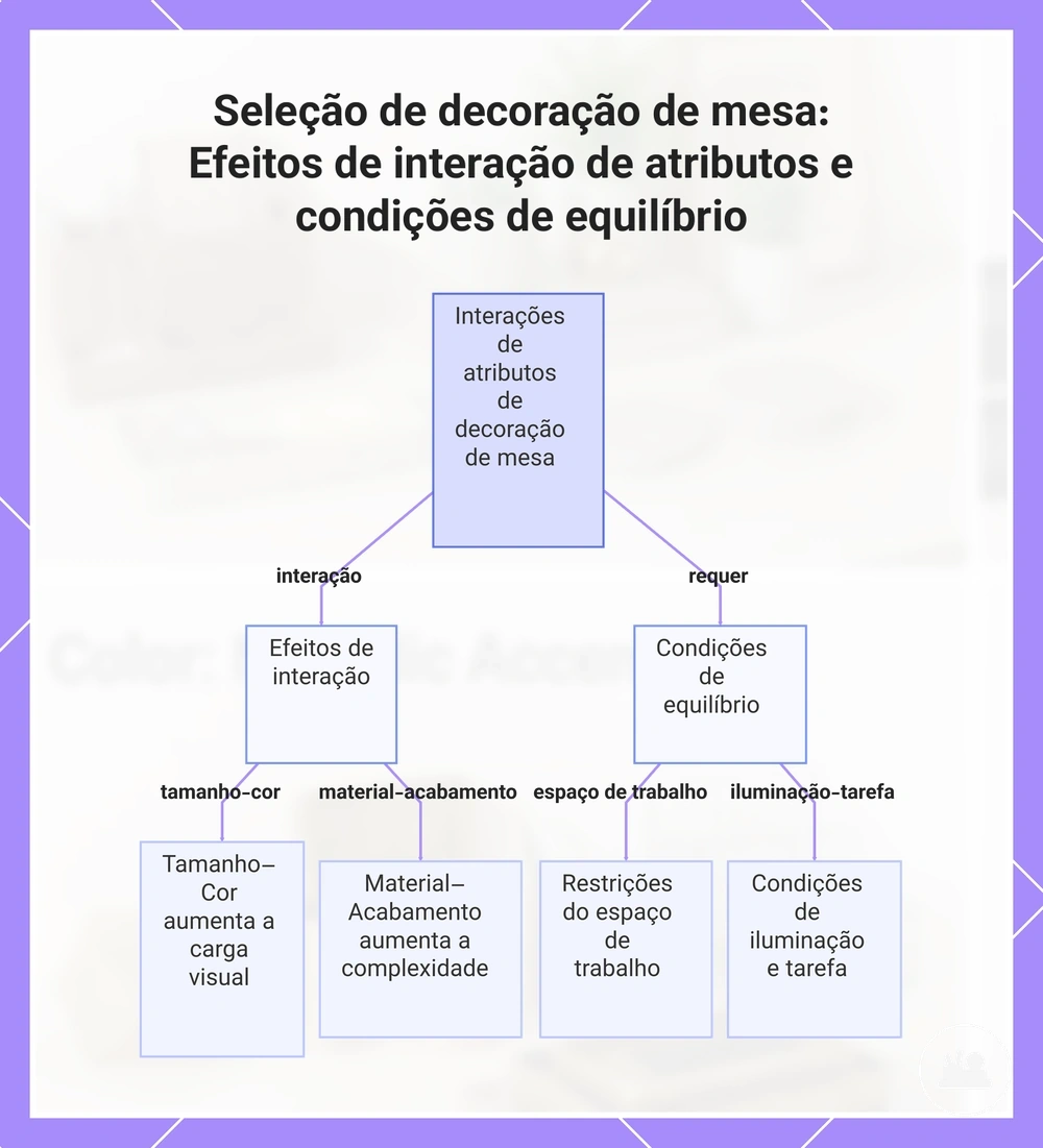 Seleção de decoração de mesa: Efeitos de interação de atributos e condições de equilíbrio