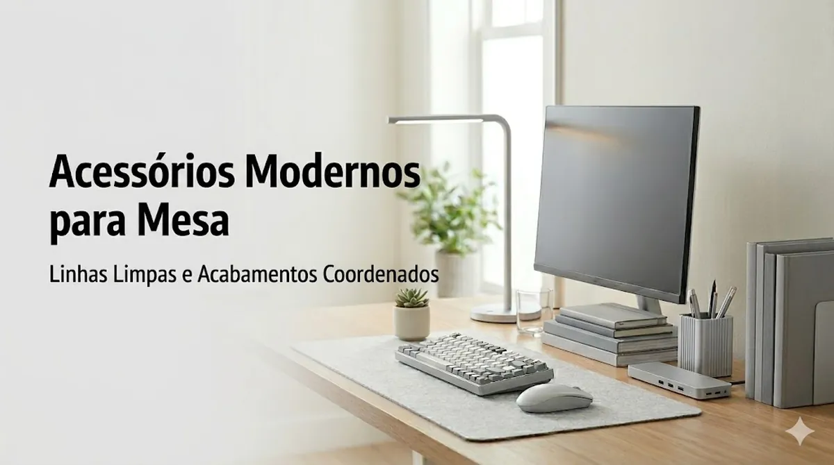 Acessórios modernos para mesa com linhas limpas e acabamentos coordenados