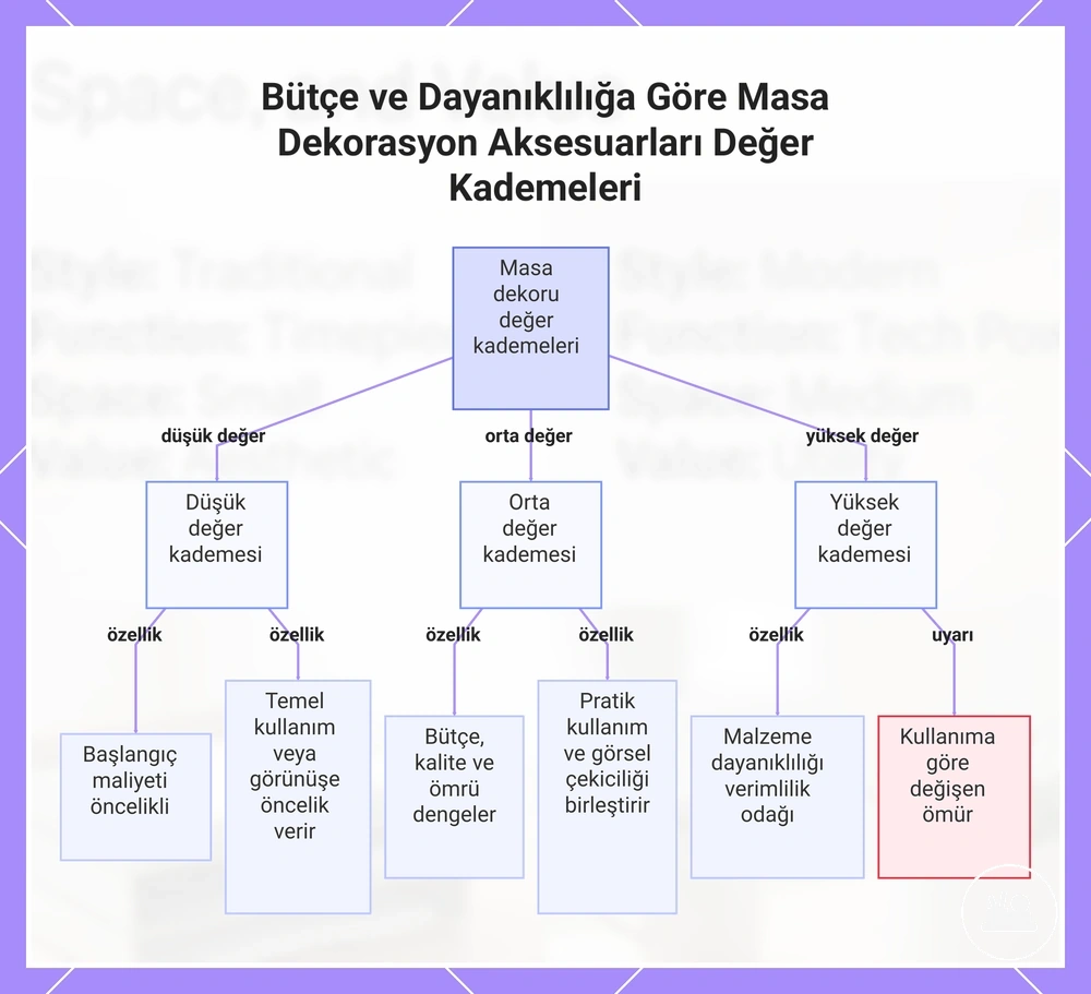 Bütçe ve Dayanıklılığa Göre Masa Dekorasyon Aksesuarları Değer Kademeleri