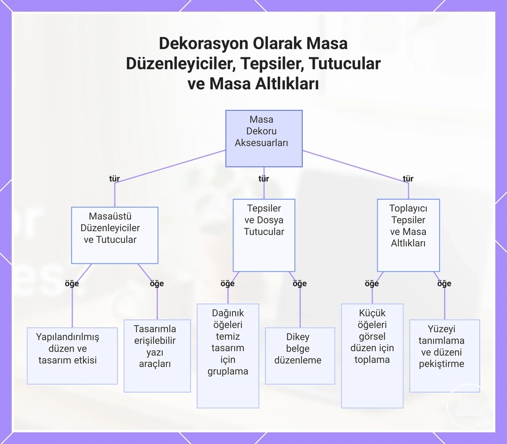 Dekorasyon Olarak Masa Düzenleyiciler, Tepsiler, Tutucular ve Masa Altlıkları