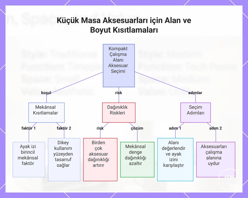 Küçük Masa Aksesuarları için Alan ve Boyut Kısıtlamaları