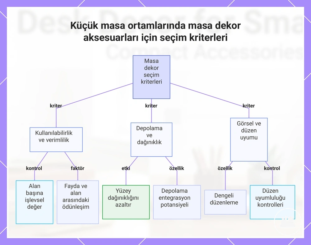Küçük masa ortamlarında masa dekor aksesuarları için seçim kriterleri
