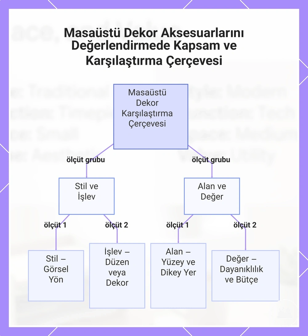 Masaüstü Dekor Aksesuarlarını Değerlendirmede Kapsam ve Karşılaştırma Çerçevesi