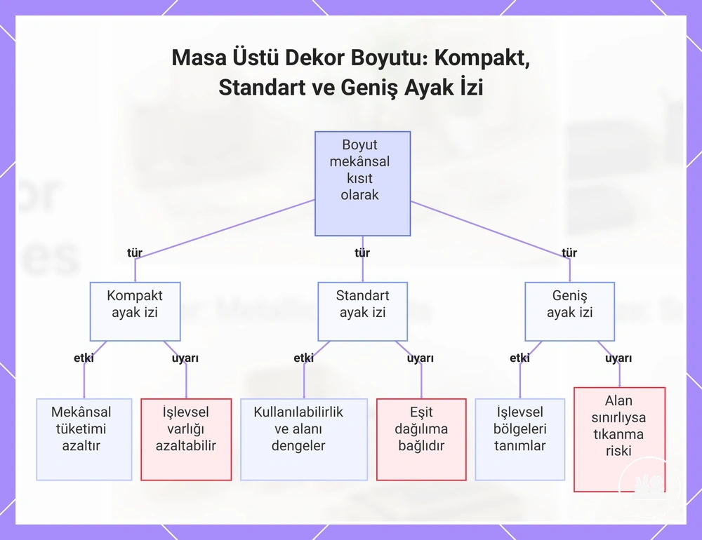 Masa Üstü Dekor Boyutu: Kompakt, Standart ve Geniş Ayak İzi
