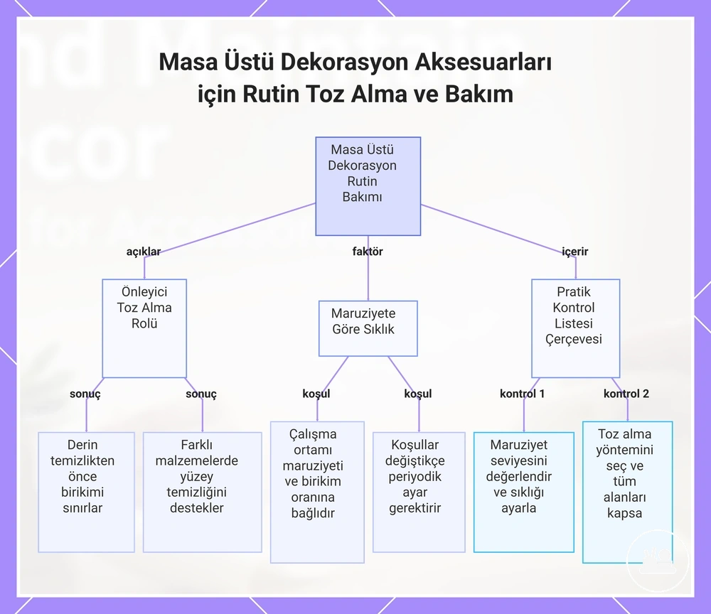 Masa Üstü Dekorasyon Aksesuarları için Rutin Toz Alma ve Bakım