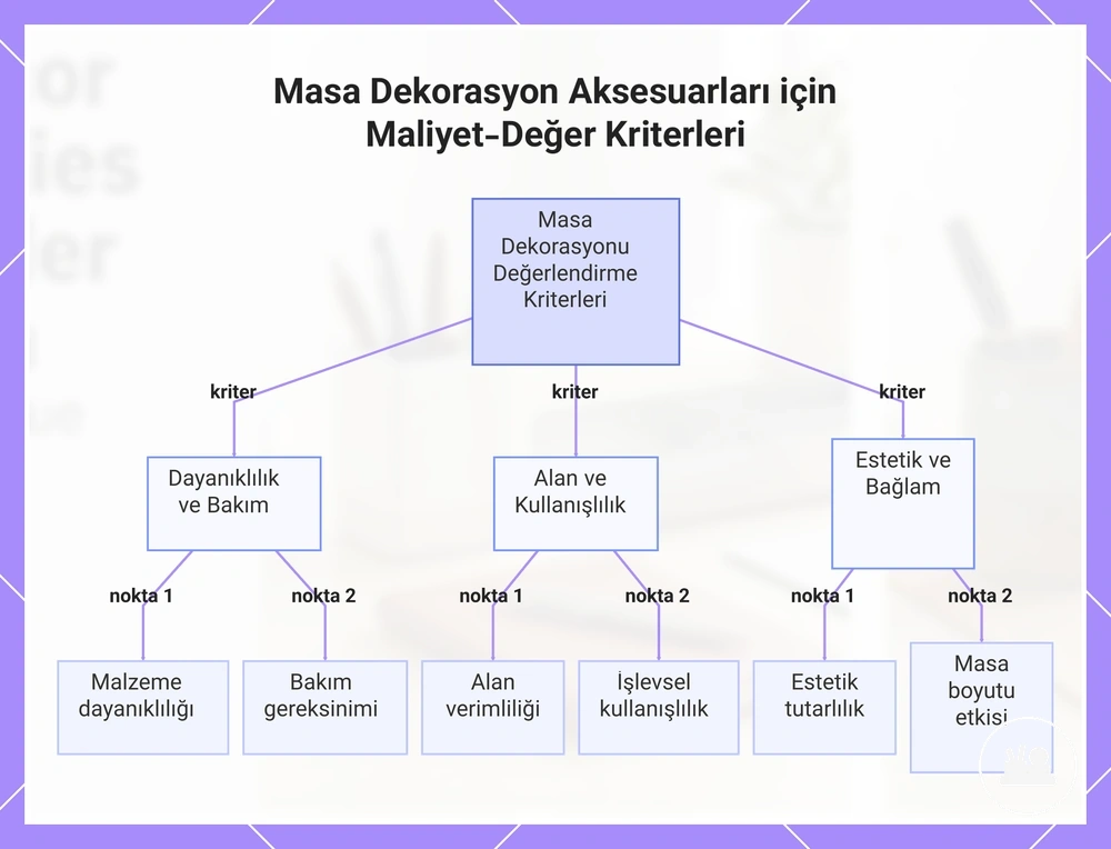 Masa Dekorasyon Aksesuarları için Maliyet-Değer Kriterleri
