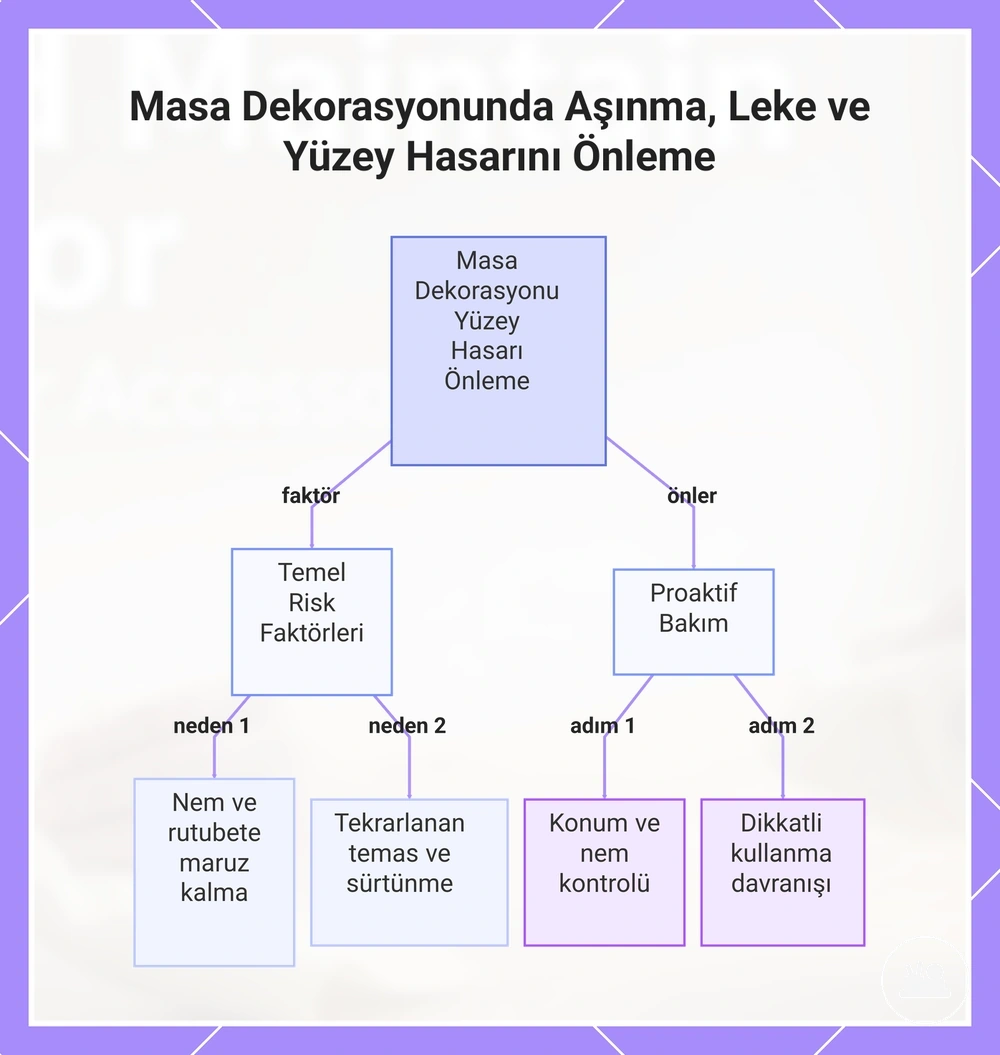 Masa Dekorasyonunda Aşınma, Leke ve Yüzey Hasarını Önleme