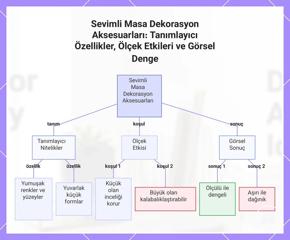 Sevimli Masa Dekorasyon Aksesuarları: Tanımlayıcı Özellikler, Ölçek Etkileri ve Görsel Denge