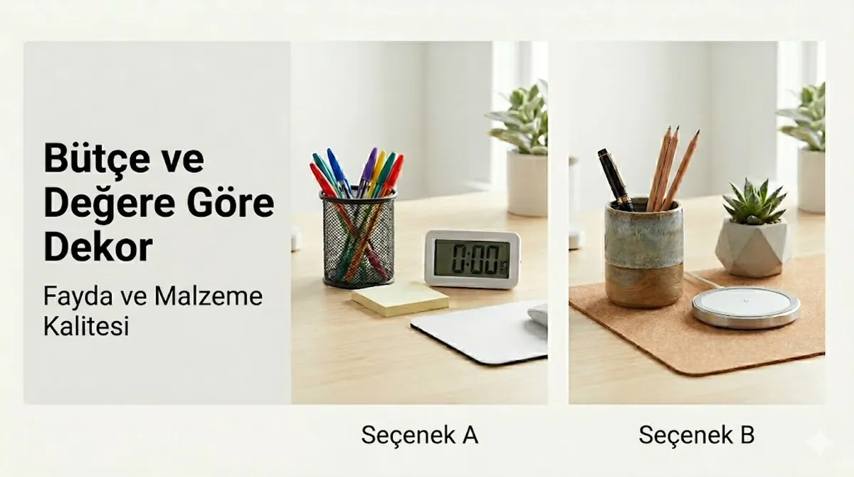 Bütçe, kullanım faydası ve malzeme kalitesine göre karşılaştırılan masa dekor aksesuarları