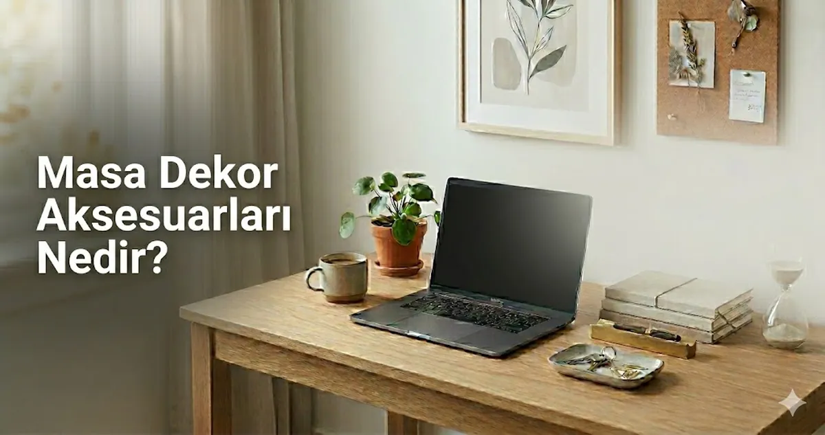 Düzenleyiciler, tepsiler, tutucular ve dekoratif objelerden oluşan yaygın masa dekor aksesuarları