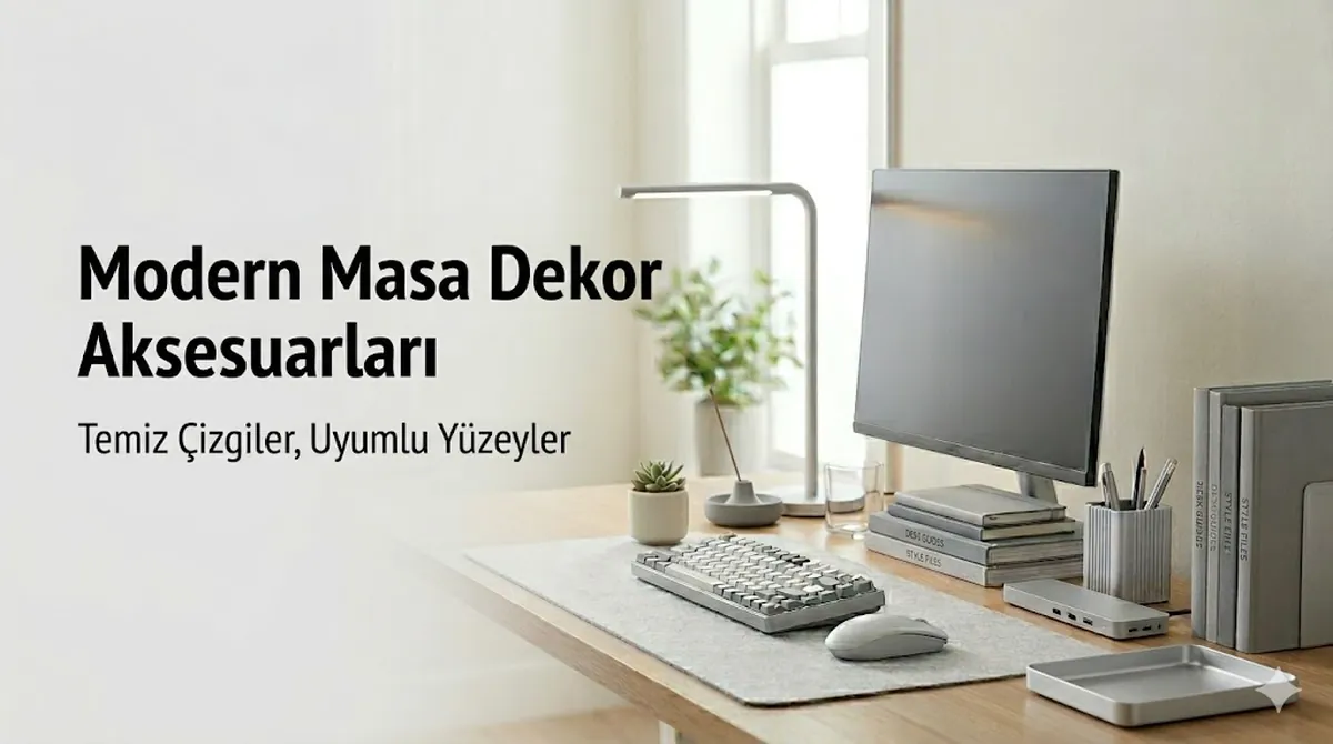 Temiz çizgilere ve uyumlu yüzeylere sahip modern masa dekor aksesuarları