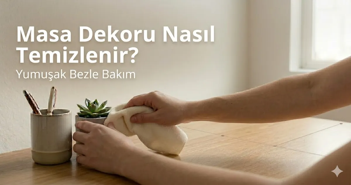 Yumuşak bir bezle temizlenen ve korunan masa dekor aksesuarları